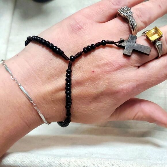 Vintage Wooden Rosary Bracelet  - Picture 2 of 5